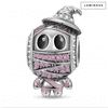 Luminous Sterling Silver Cowboy Mummy Charms With Enamel In Blackened 925 Sterling silver Plated