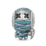 Luminous Sterling Silver Reaper Mummy Charms With Enamel In Blackened 925 Sterling silver Plated