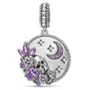 Sterling Silver Haunted Moonlit Dangle Charms In Blackened 925 Sterling Silver