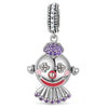 Sterling Silver Harlequin's Haunt Dangle Charms With Enamel In Blackened 925 Sterling Silver