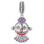 Sterling Silver Harlequin's Haunt Dangle Charms With Enamel In Blackened 925 Sterling Silver