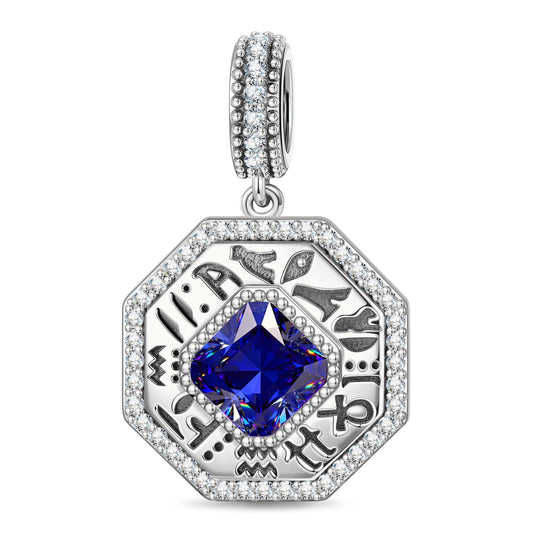 gona- Sterling Silver Mythic Blue Dangle Charms In Blackened 925 Sterling Silver