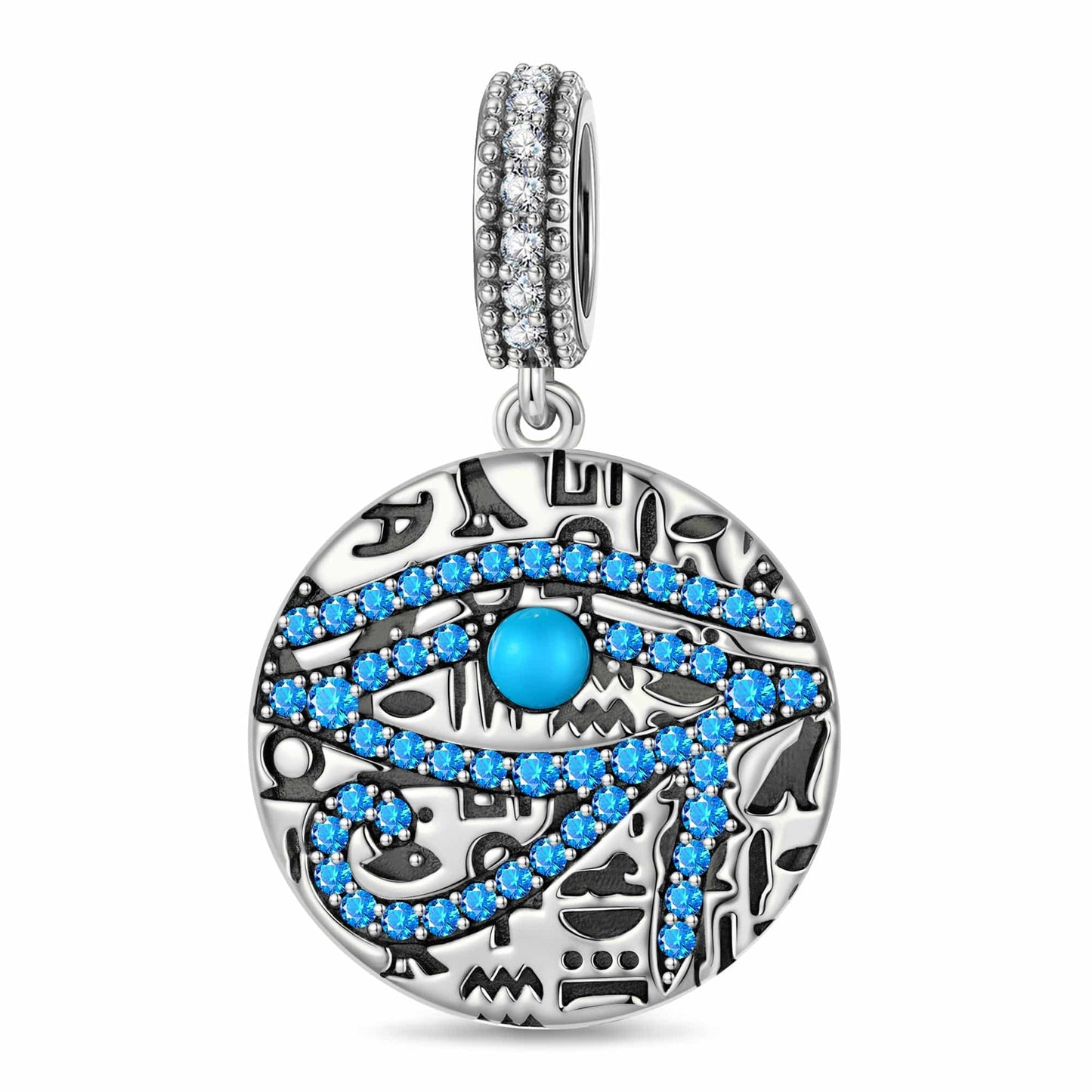 Sterling Silver Azure Vision Dangle Charms In Blackened 925 Sterling Silver