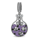 Magic Potion Bottle Dual‑Sided Dangle Charm in Tarnish-resistant Silver