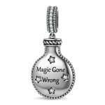 Magic Potion Bottle Dual‑Sided Dangle Charm in Tarnish-resistant Silver