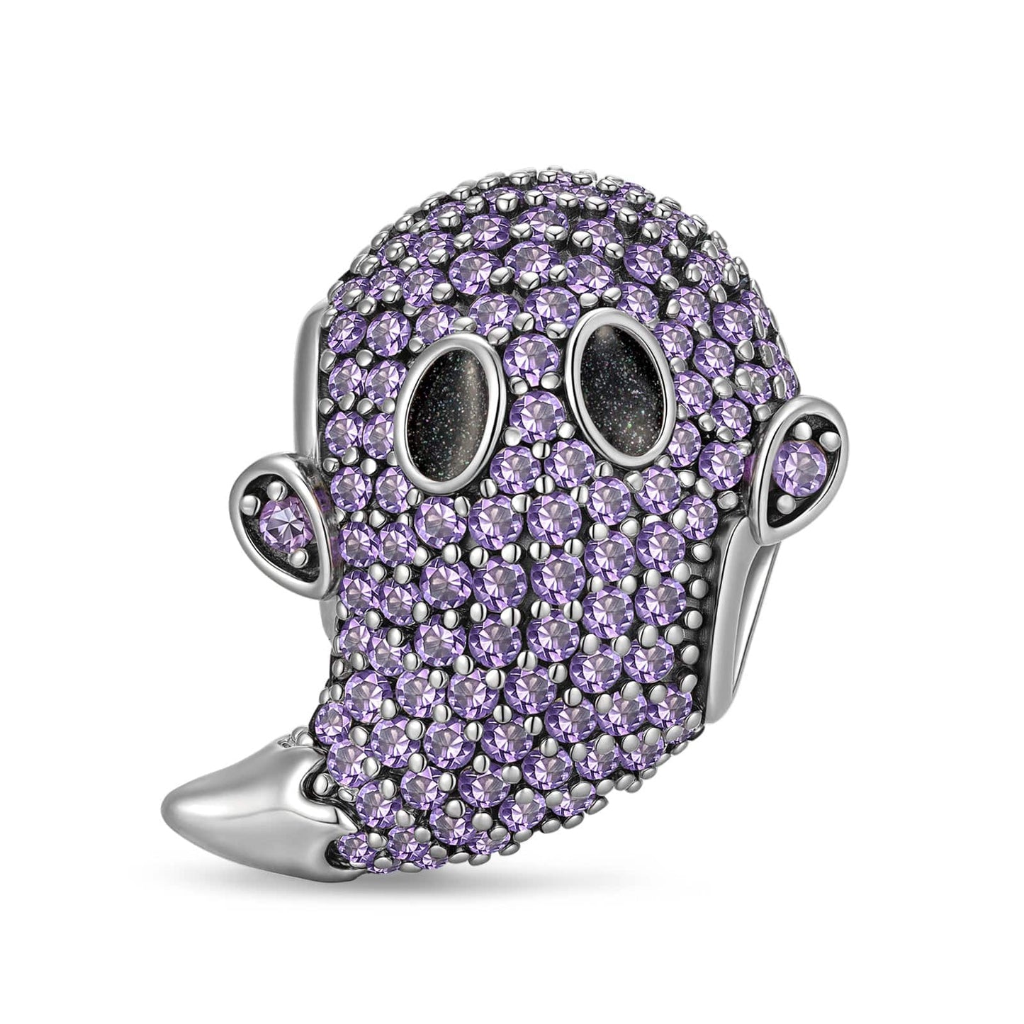 Sterling Silver Adorable Phantom Charms With Enamel In Blackened 925 Sterling Silver
