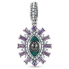 Sterling Silver Enchanted Eye Dangle Charms With Enamel In Blackened 925 Sterling Silver