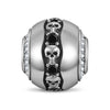 Sterling Silver Skull's Bite Charms In Blackened 925 Sterling Silver