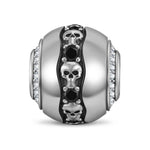 Sterling Silver Skull's Bite Charms In Blackened 925 Sterling Silver