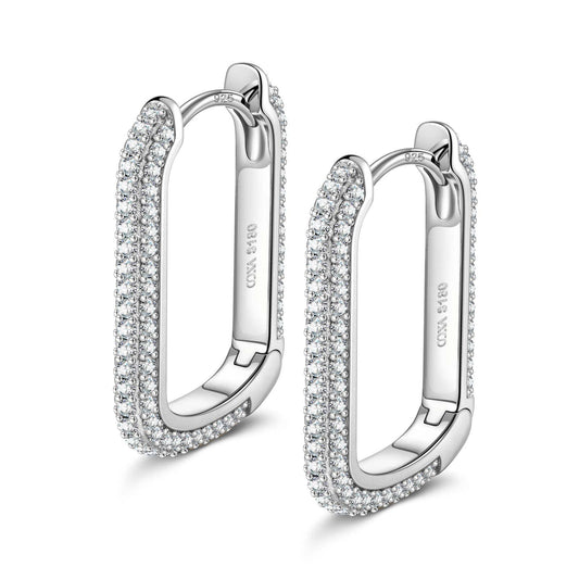 gon- Shimmering Beauty Tarnish-resistant Silver Classic Earrings with Sterling Silver Ear Post In White Gold Plated