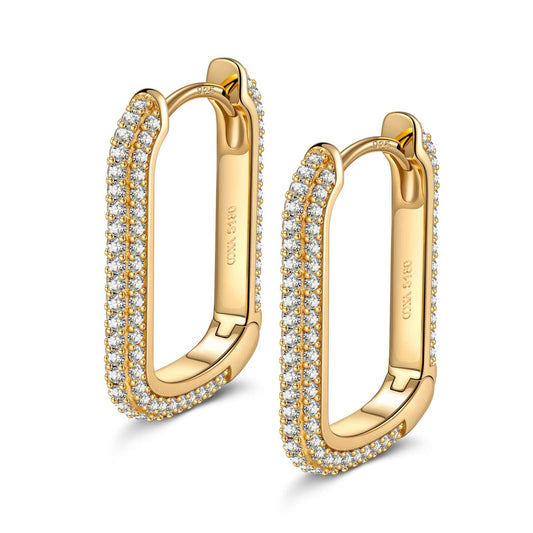 gon- Shimmering Beauty Tarnish-resistant Silver Classic Earrings with Sterling Silver Ear Post In 14K Gold Plated