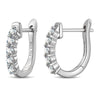Tarnish-resistant Silver 5A Cubic Zirconia Classic Hoop Earrings with Sterling Silver Ear Post In White Gold Plated