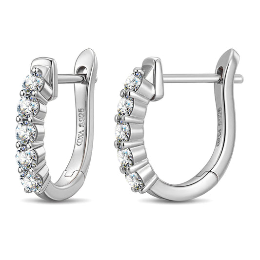 gona- Tarnish-resistant Silver 5A Cubic Zirconia Classic Hoop Earrings with Sterling Silver Ear Post In White Gold Plated