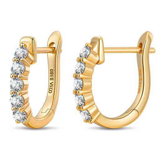 gona- Tarnish-resistant Silver 5A Cubic Zirconia Classic Hoop Earrings with Sterling Silver Ear Post In 14K Gold Plated