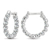 Tarnish-resistant Silver 5A Cubic Zirconia Classic Hoop Earrings with Sterling Silver Ear Post In White Gold Plated