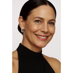 Tarnish-resistant Silver 5A Cubic Zirconia Classic Hoop Earrings with Sterling Silver Ear Post In White Gold Plated