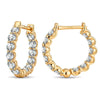 Tarnish-resistant Silver 5A Cubic Zirconia Classic Hoop Earrings with Sterling Silver Ear Post In 14K Gold Plated