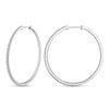 Tarnish-resistant Silver 5A Cubic Zirconia Classic Hoop Earrings with Sterling Silver Ear Post In White Gold Plated