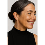Tarnish-resistant Silver 5A Cubic Zirconia Classic Hoop Earrings with Sterling Silver Ear Post In 14K Gold Plated