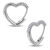 Luminous Love Tarnish-resistant Silver 5A Cubic Zirconia Classic Hoop Earrings with Sterling Silver Ear Post In White Gold Plated