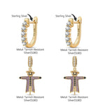 Skeleton Sentinel Tarnish-resistant Silver Charms Earrings Set In 14K Gold Plated