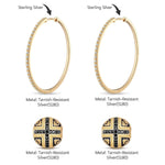 Skull And Crossbones Tarnish-resistant Silver Charms Earrings Set With Enamel In 14K Gold Plated