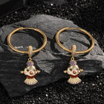 Harlequin's Haunt Tarnish-resistant Silver Charms Earrings Set With Enamel In 14K Gold Plated