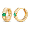 Tarnish-resistant Silver Lab-Grown Emerald Classic Hoop Earrings with Sterling Silver Ear Post In 14K Gold Plated