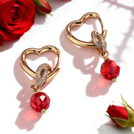 Fiery Allure Tarnish-resistant Silver Charms Earrings Set with Sterling Silver Ear Post In 14K Gold Plated - Handcrafted with Swarovski® Crystals