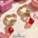 Fiery Allure Tarnish-resistant Silver Charms Earrings Set with Sterling Silver Ear Post In 14K Gold Plated - Handcrafted with Swarovski® Crystals