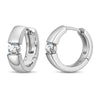 Tarnish-resistant Silver Lab-Grown Moissanite Classic Hoop Earrings with Sterling Silver Ear Post In White Gold Plated