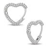 Pure Heart Tarnish-resistant Silver Classic Hoop Earrings with Sterling Silver Ear Post In White Gold Plated