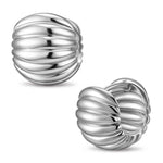 Auric Waves Tarnish-resistant Silver Classic Hoop Earrings with Sterling Silver Ear Post In White Gold Plated