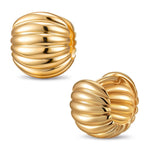 Auric Waves Tarnish-resistant Silver Classic Hoop Earrings with Sterling Silver Ear Post In 14K Gold Plated