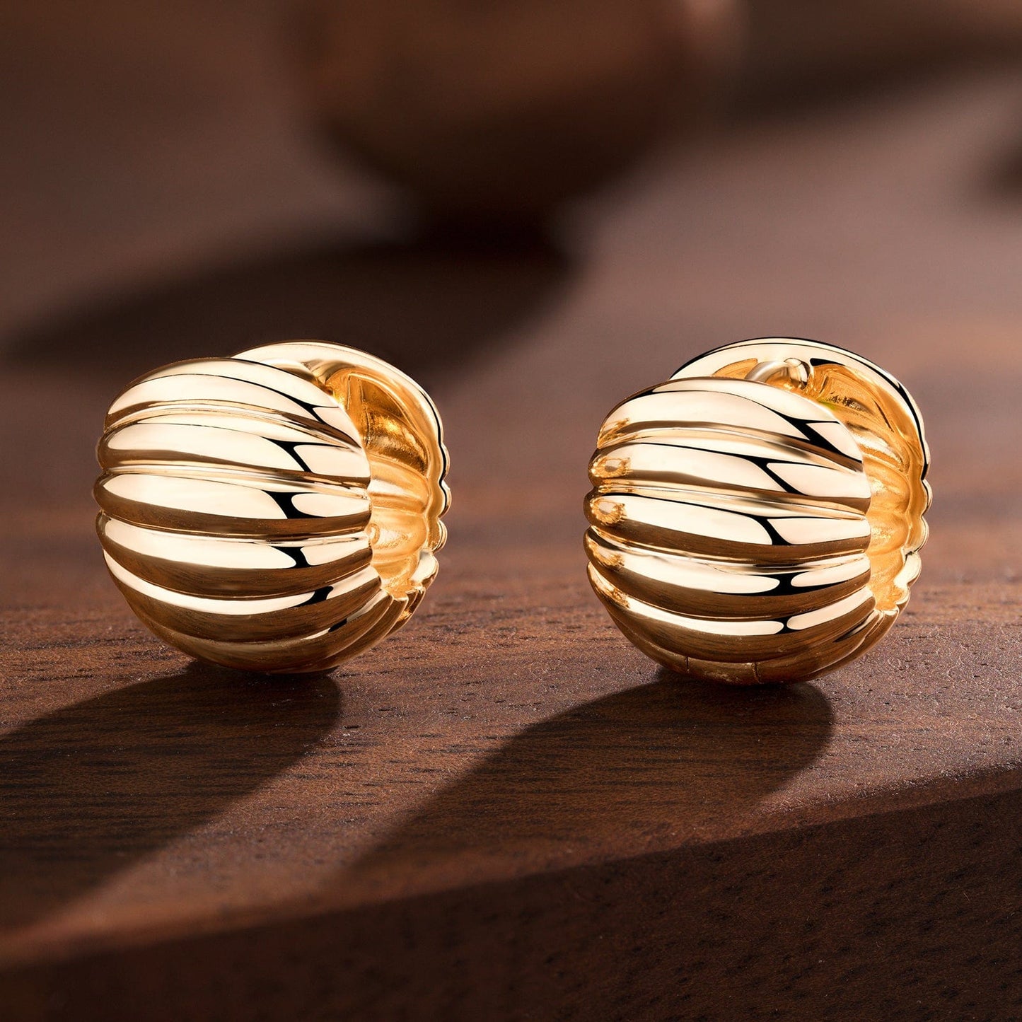 Auric Waves Tarnish-resistant Silver Classic Hoop Earrings with Sterling Silver Ear Post In 14K Gold Plated