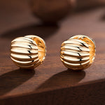 Auric Waves Tarnish-resistant Silver Classic Hoop Earrings with Sterling Silver Ear Post In 14K Gold Plated