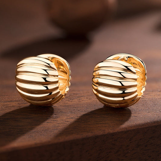 gona- Auric Waves Tarnish-resistant Silver Classic Hoop Earrings with Sterling Silver Ear Post In 14K Gold Plated