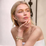 Auric Waves Tarnish-resistant Silver Classic Hoop Earrings with Sterling Silver Ear Post In 14K Gold Plated