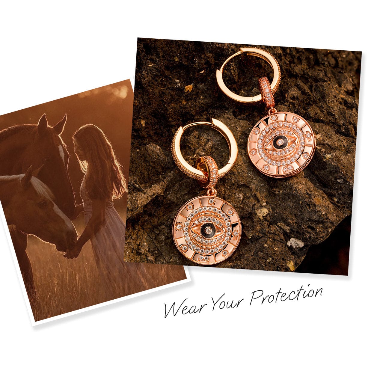 [💥As @svetlana_rusan's Pick] Evil Eyes Tarnish-resistant Silver Charms Earrings Set In Rose Gold Plated