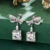 Timeless Elegance Tarnish-resistant Silver Drop Earrings with Sterling Silver Ear Post In White Gold Plated