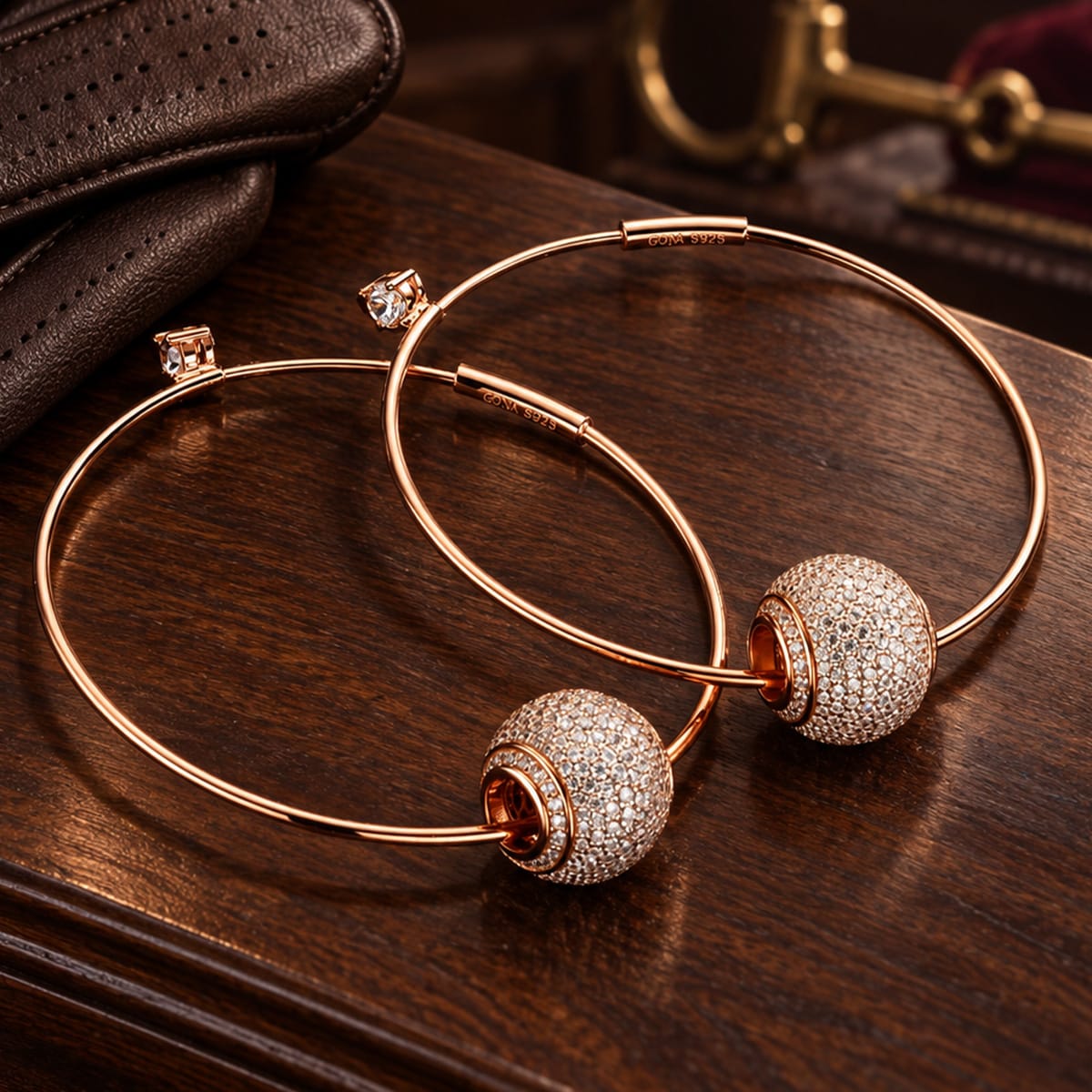 Shining Charms Tarnish-resistant Silver Charms Earrings Set In Rose Gold Plated