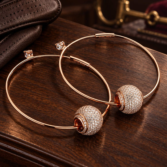 gona- Shining Charms Tarnish-resistant Silver Charms Earrings Set In Rose Gold Plated