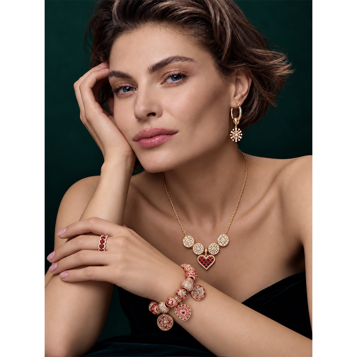 Sterling Silver Earrings Set with Tarnish-resistant Silver Golden Snowflake Charms In 14K Gold Plated