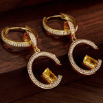 Sterling Silver Serene Serenade Charms Earrings Set In 14K Gold Plated