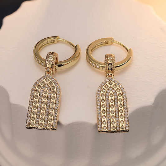 gon- Sterling Silver Gorgeous and Elegant Charms Earrings Set In 14K Gold Plated