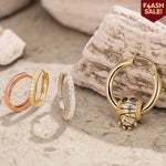 Set of 4 Individual Earrings for Mix & Match Styling: Sterling Silver Adorable Mummy Charms Earrings Set With Enamel In Tri-Color Plating