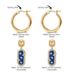 Sterling Silver Nebula Whispers Charms Earrings Set With Enamel In 14K Gold Plated