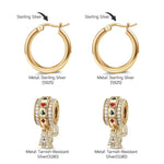 Sterling Silver Chance Encounters Charms Earrings Set With Enamel In 14K Gold Plated