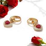 Sterling Silver Cherished Moments Charms Earrings Set In 14K Gold Plated