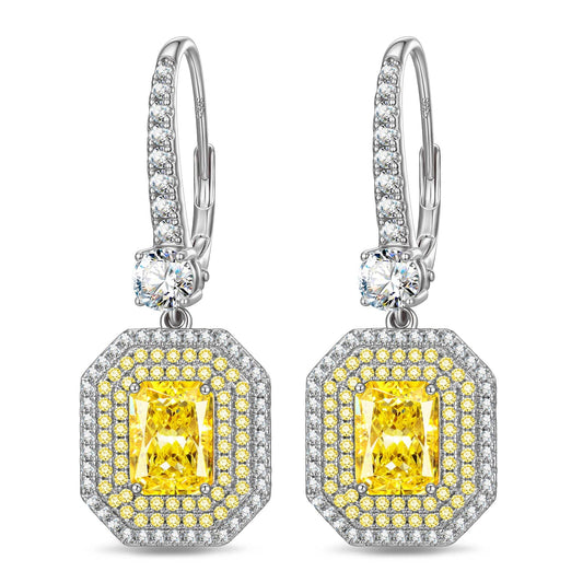 gona- Sterling Silver Golden Allure Earrings In White Gold Plated